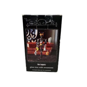 Pier 1 Imports Halloween Blown Art Glass Mini Tree W/ 12 Ornaments 5.5” Fall